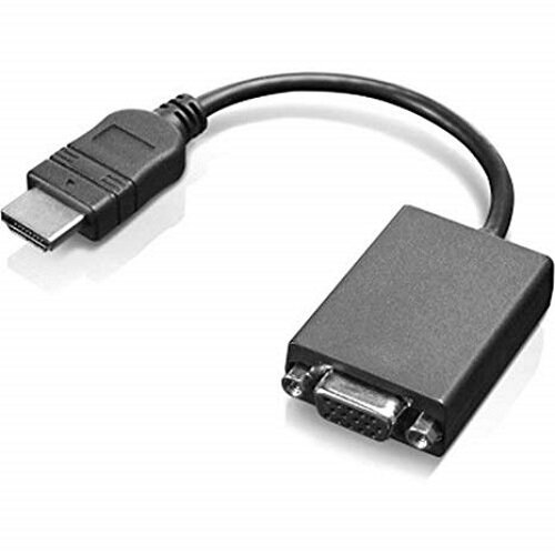 Lenovo Black Cable HDMI/VGA Audio Video Adapter – Male/Female, 20 cm length, 1920 x 1080 Resolution, Plug and Play & ThinkPad Compatible (0B47069) Additional Image 3